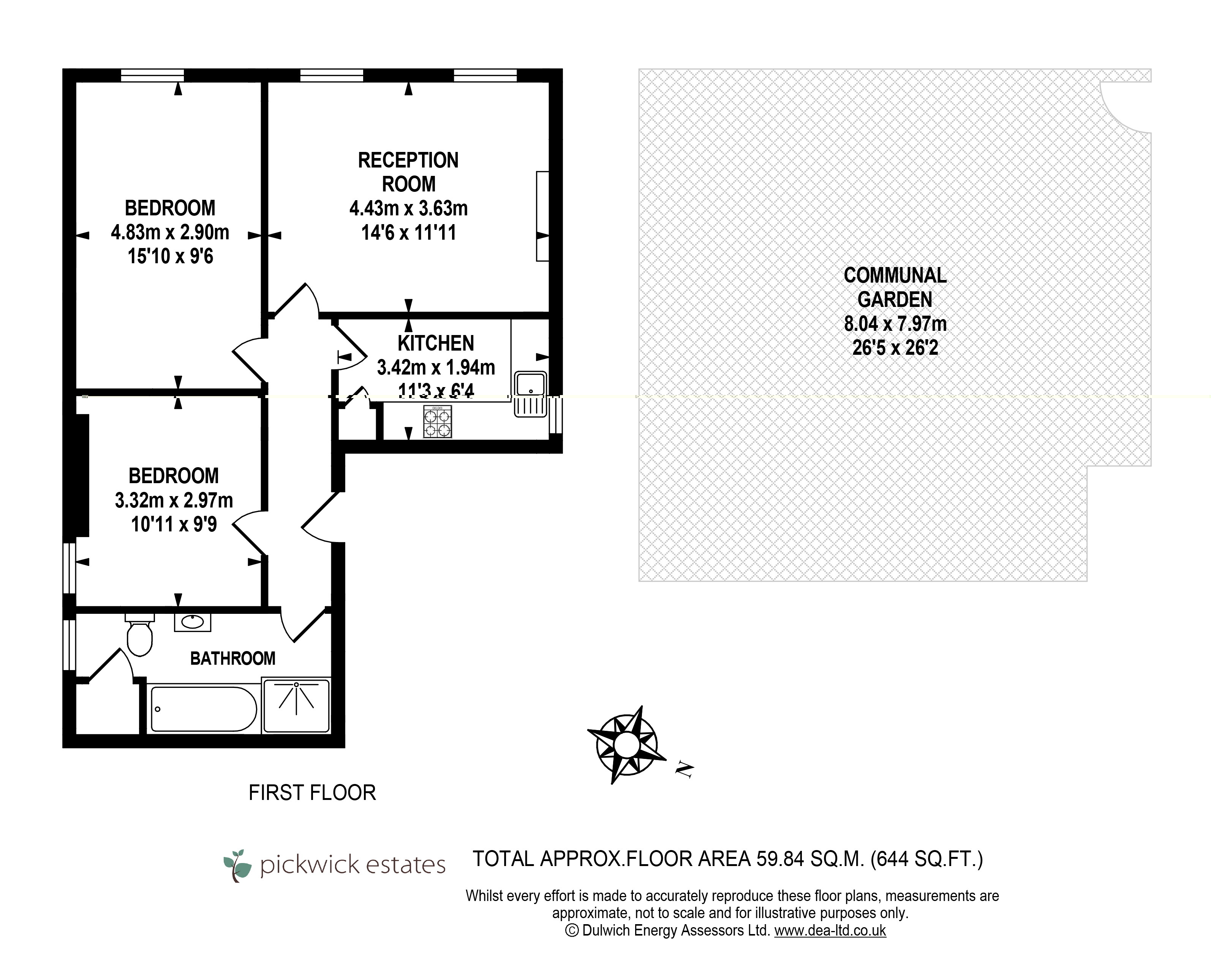 2 Bedroom Flat SE21 8DS Rosendale Road Pickwick Estates