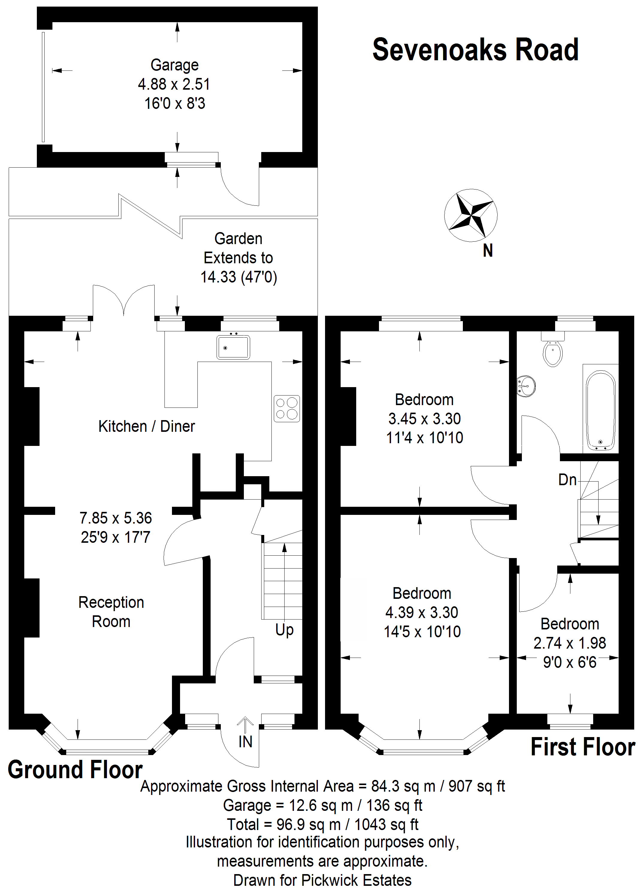 3 Bedroom House SE4 1RB Sevenoaks Road Pickwick Estates